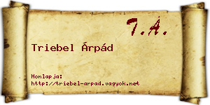 Triebel Árpád névjegykártya